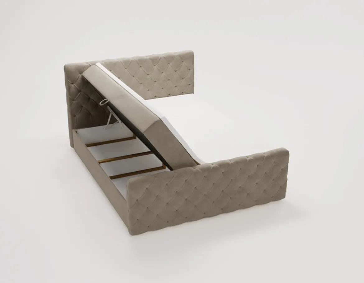 Boxspringbett Chester Samt mit Stauraum