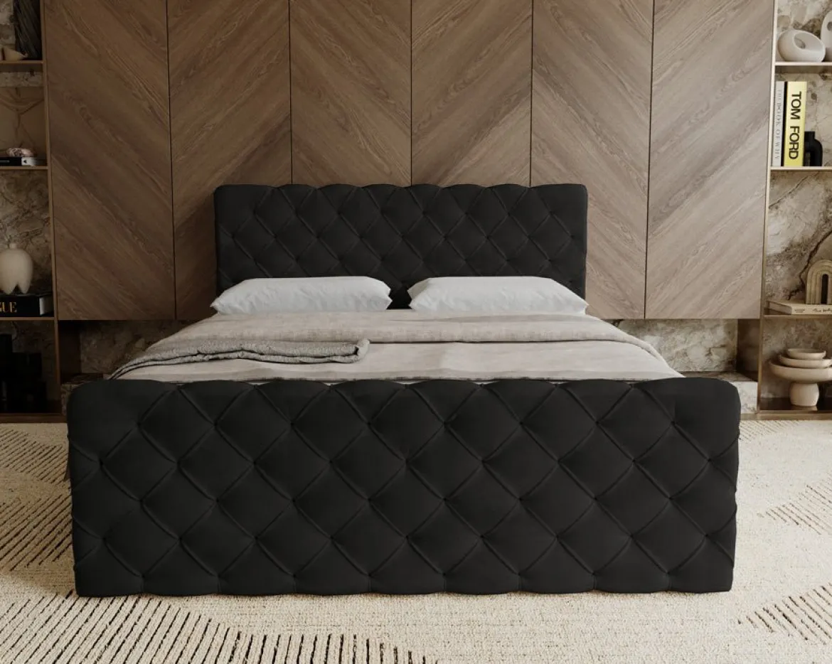 Boxspringbett Chester Samt mit Stauraum