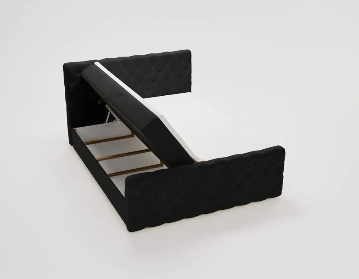 Boxspringbett Chester Samt mit Stauraum