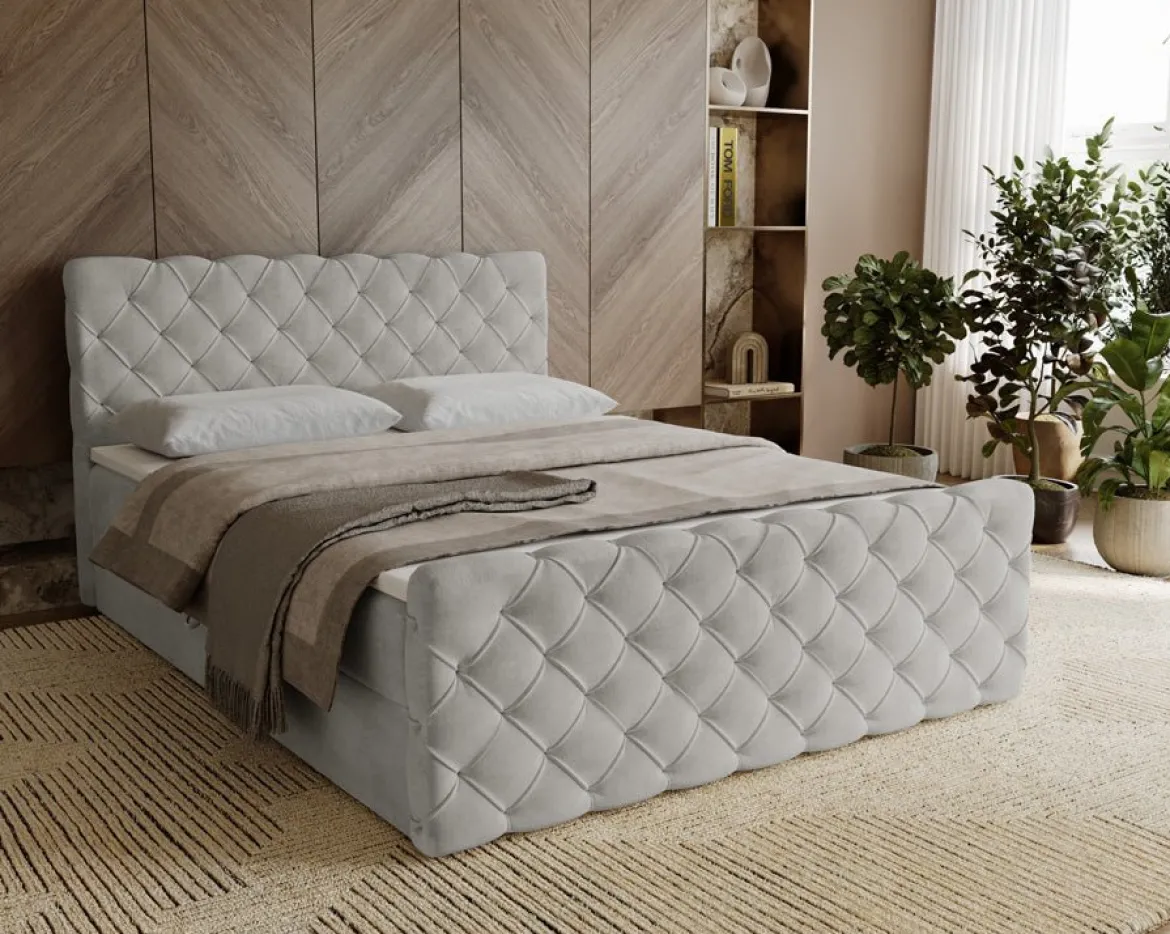 Boxspringbett Chester Samt mit Stauraum