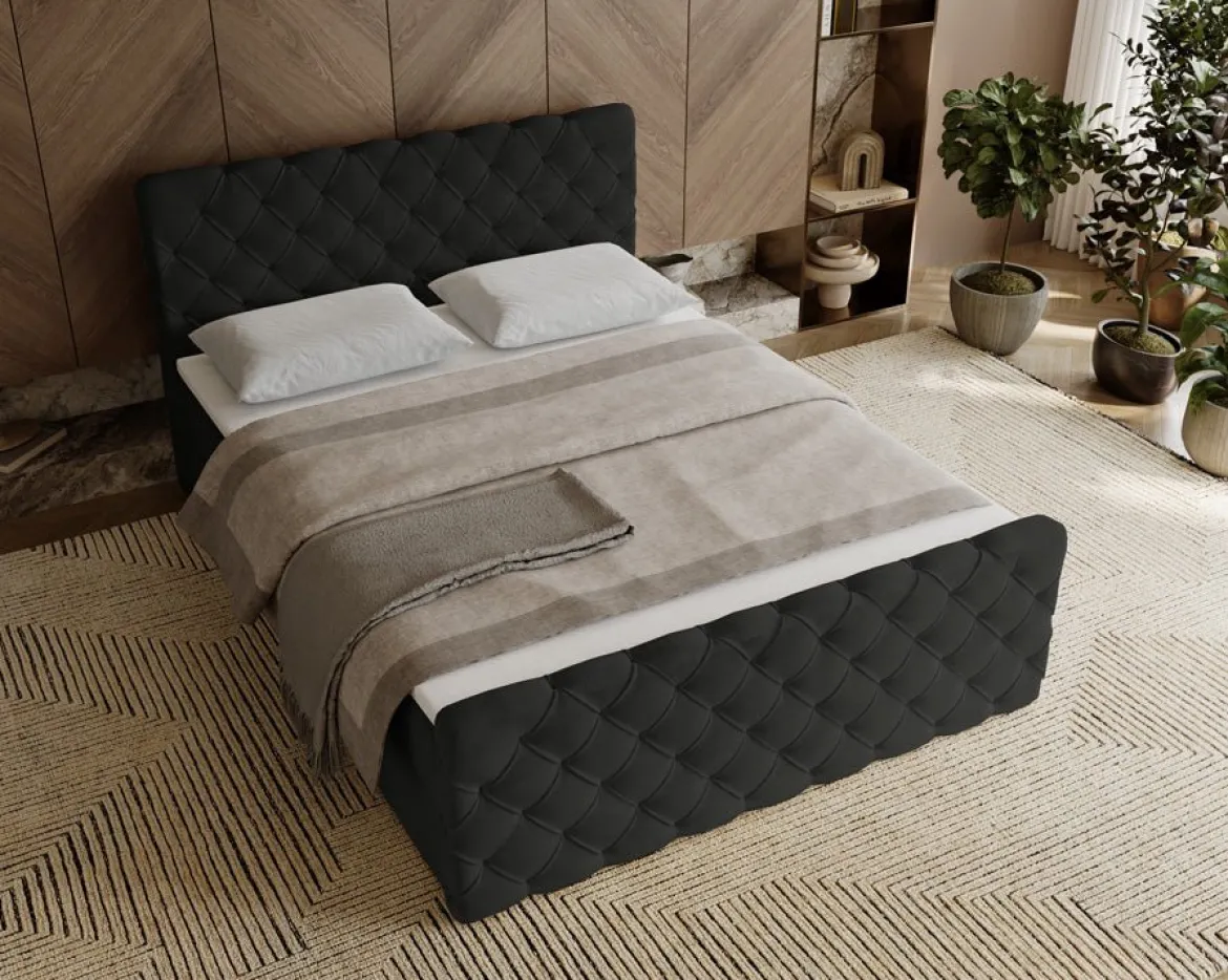 Boxspringbett Chester Samt mit Stauraum
