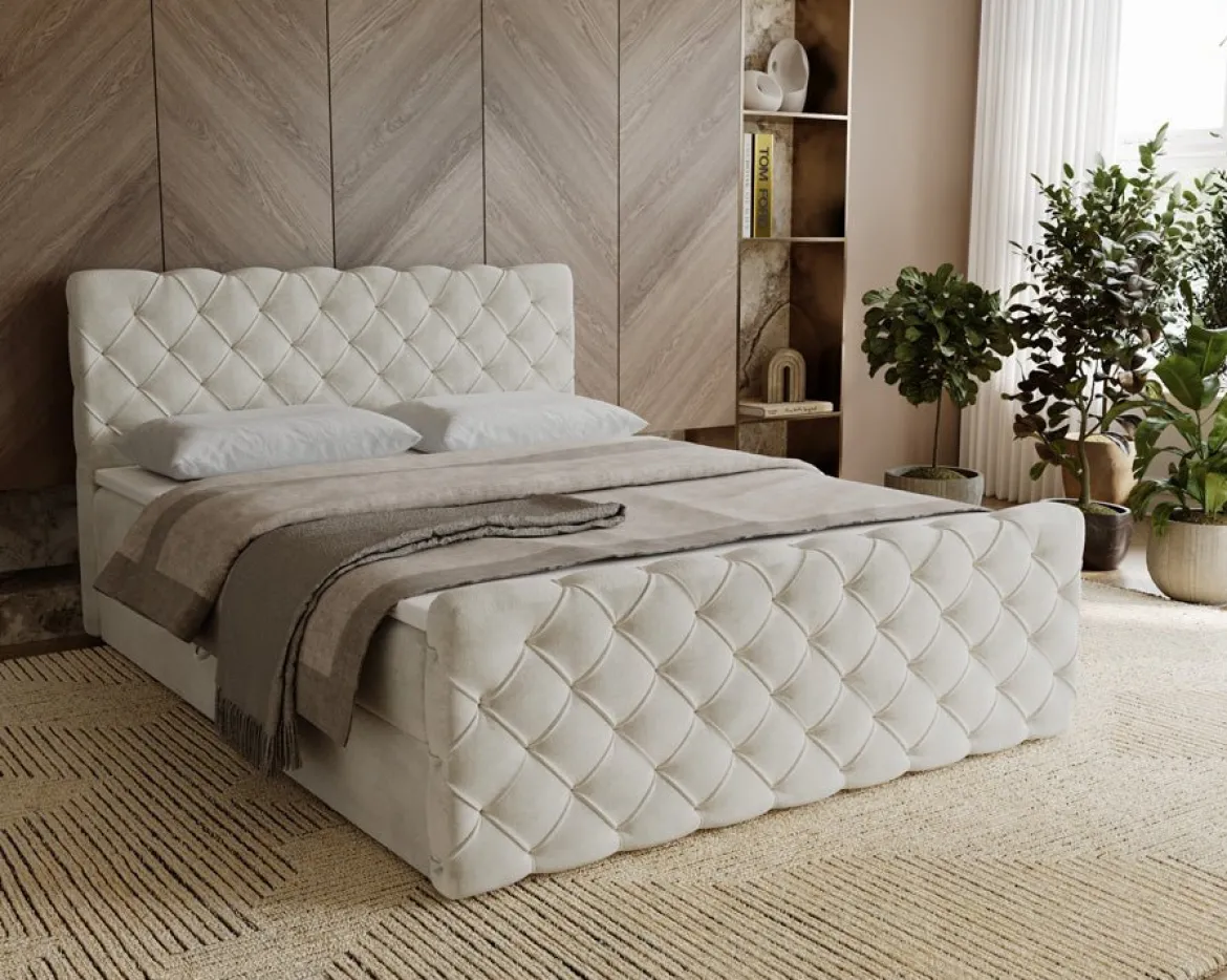 Boxspringbett Chester Samt mit Stauraum