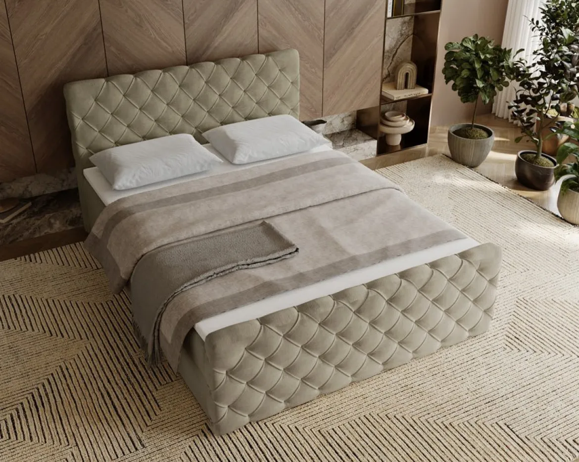 Boxspringbett Chester Samt mit Stauraum