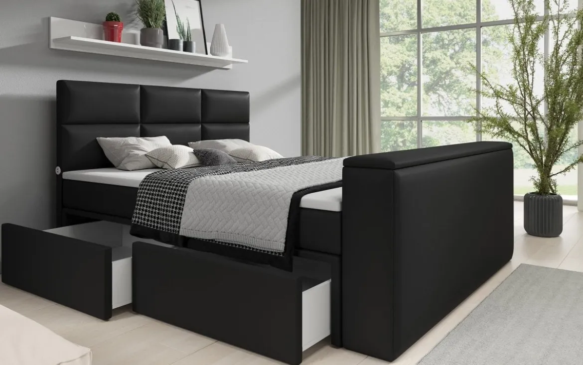 Boxspringbett Citaro mit TV Lift, USB und Stauraum
