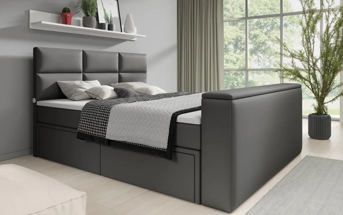 Boxspringbett Citaro mit TV Lift, USB und Stauraum