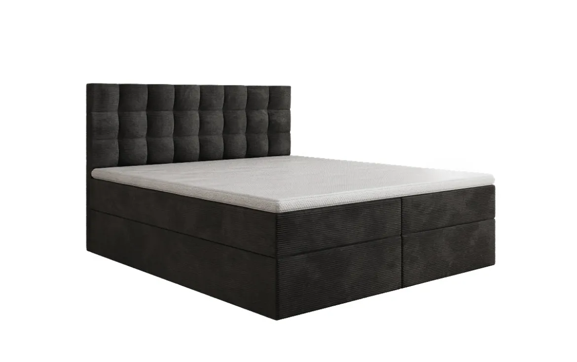 Boxspringbett Como in Cord mit Stauraum