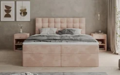 Boxspringbett Como in Cord mit Stauraum