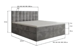 Boxspringbett Como in Cord mit Stauraum