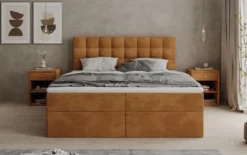Boxspringbett Como in Cord mit Stauraum