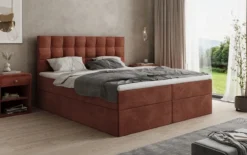 Boxspringbett Como in Cord mit Stauraum