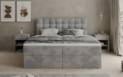 Boxspringbett Como in Cord mit Stauraum