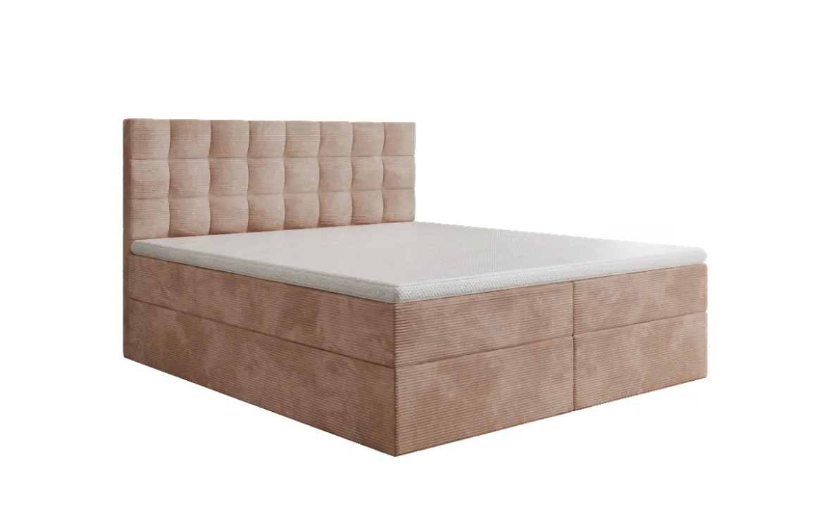 Boxspringbett Como in Cord mit Stauraum