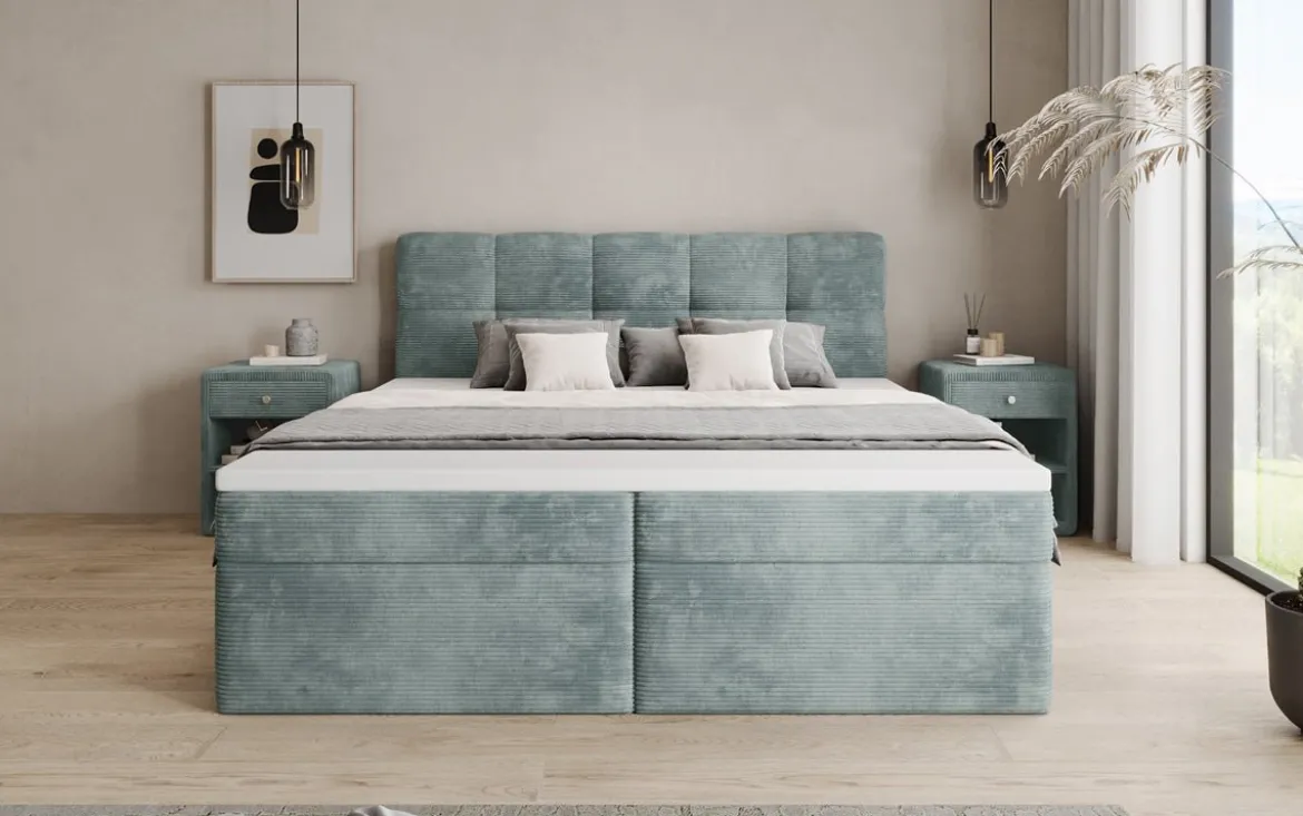 Boxspringbett Cozy II in Cord mit Stauraum