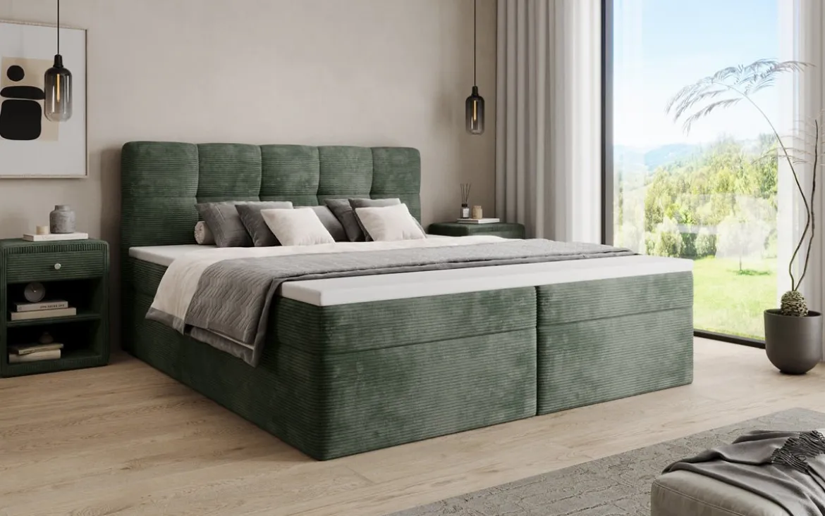 Boxspringbett Cozy II in Cord mit Stauraum