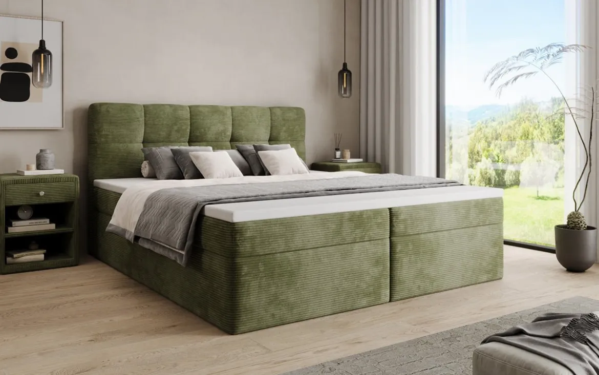 Boxspringbett Cozy II in Cord mit Stauraum