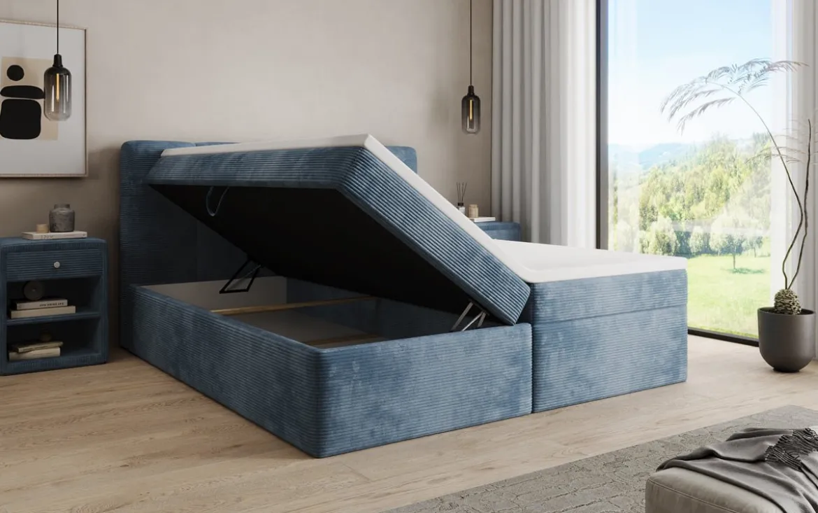 Boxspringbett Cozy II in Cord mit Stauraum