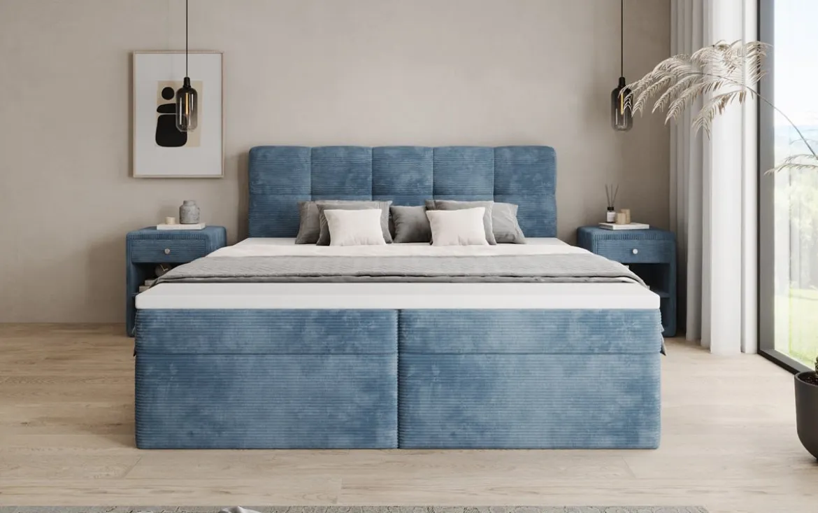 Boxspringbett Cozy II in Cord mit Stauraum