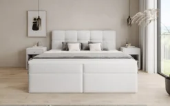 Boxspringbett Cozy II in Teddy Bouclé mit Stauraum
