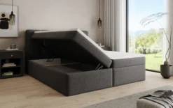 Boxspringbett Cozy II in Teddy Bouclé mit Stauraum