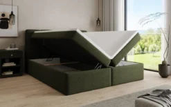Boxspringbett Cozy II in Teddy Bouclé mit Stauraum