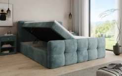 Boxspringbett Cozy in Cord mit Stauraum