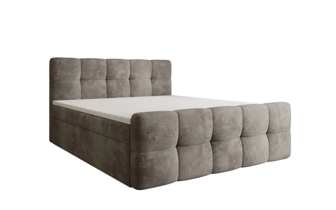 Boxspringbett Cozy in Cord mit Stauraum