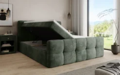 Boxspringbett Cozy in Cord mit Stauraum