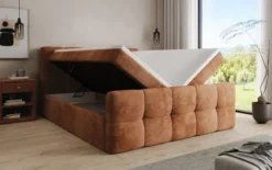 Boxspringbett Cozy in Cord mit Stauraum