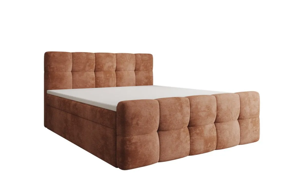 Boxspringbett Cozy in Cord mit Stauraum