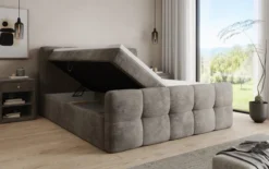 Boxspringbett Cozy in Cord mit Stauraum