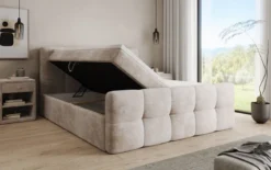 Boxspringbett Cozy in Cord mit Stauraum