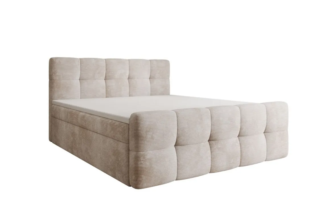 Boxspringbett Cozy in Cord mit Stauraum