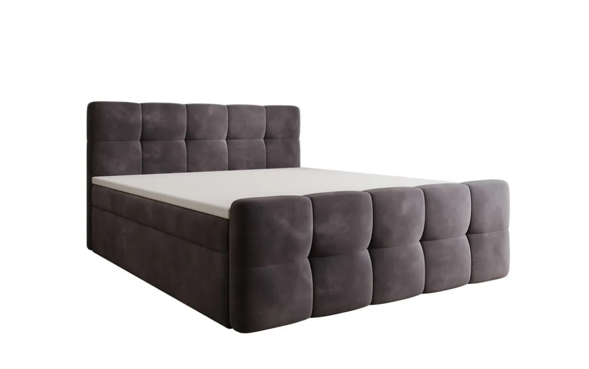 Boxspringbett Cozy Samt mit Stauraum