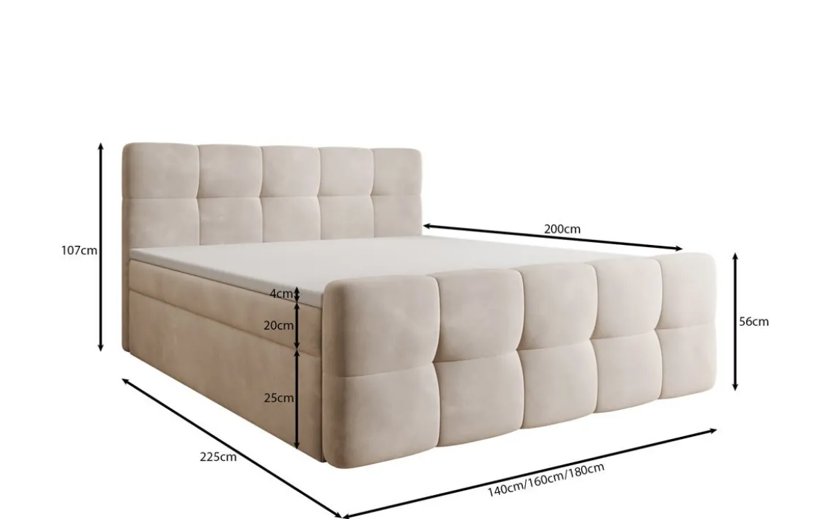 Boxspringbett Cozy Samt mit Stauraum