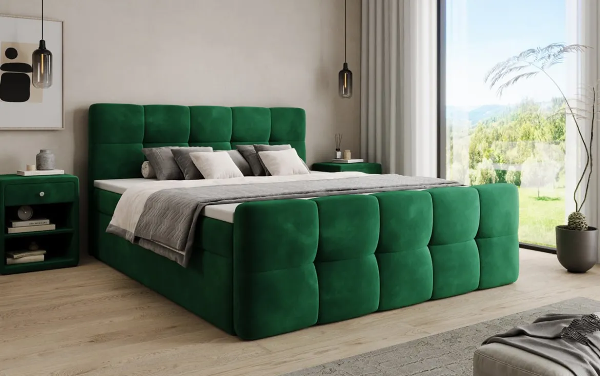 Boxspringbett Cozy Samt mit Stauraum