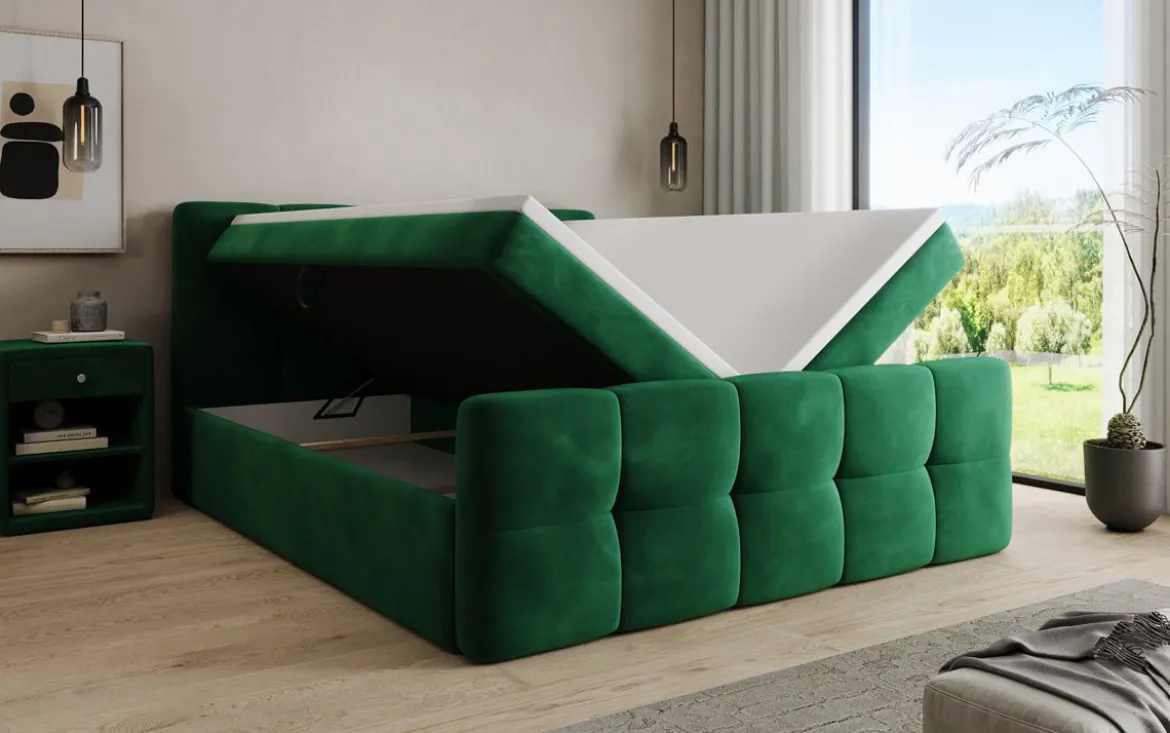 Boxspringbett Cozy Samt mit Stauraum