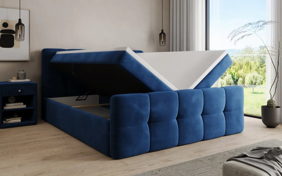 Boxspringbett Cozy Samt mit Stauraum