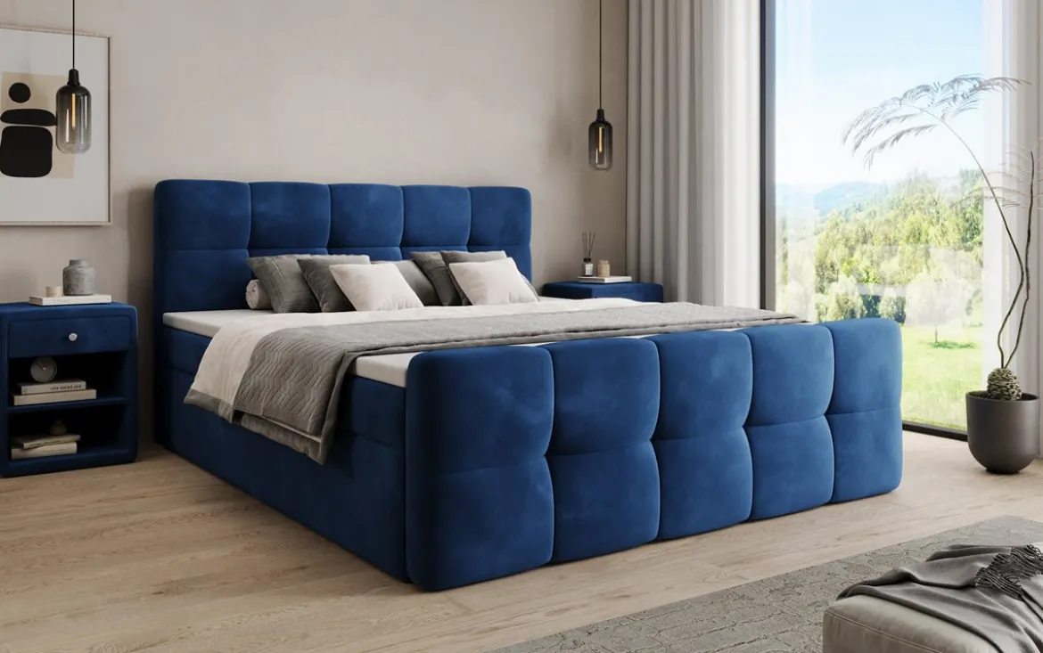 Boxspringbett Cozy Samt mit Stauraum