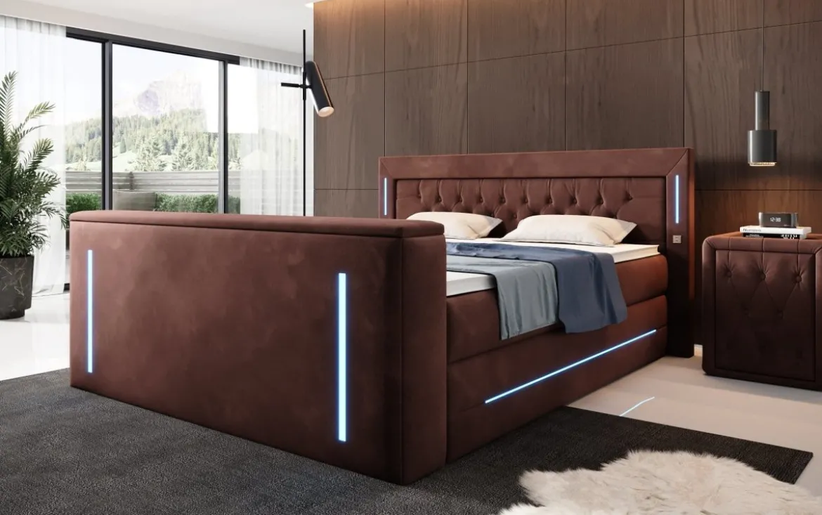 Boxspringbett Divalo mit TV Lift und Stauraum