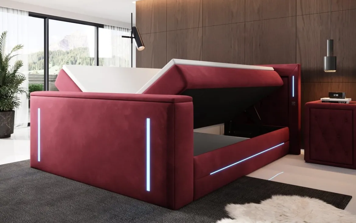 Boxspringbett Divalo mit TV Lift und Stauraum