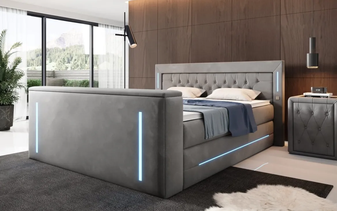 Boxspringbett Divalo mit TV Lift und Stauraum