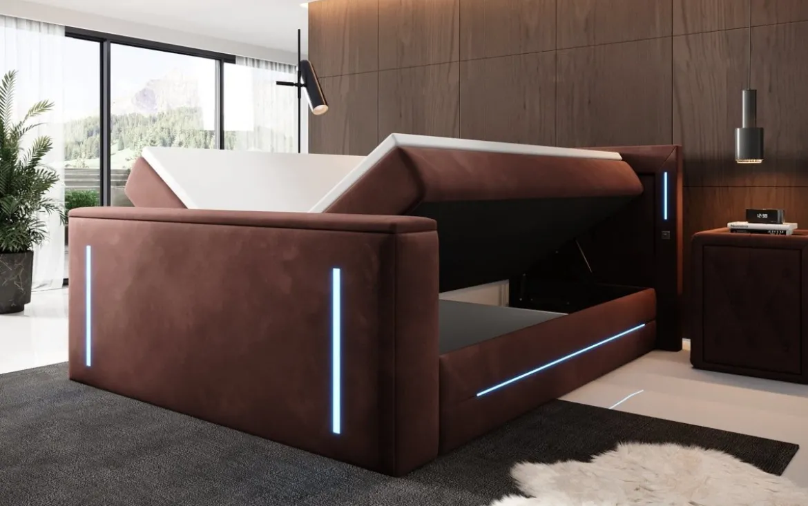 Boxspringbett Divalo mit TV Lift und Stauraum