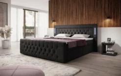 Boxspringbett Diva mit USB, LED und Stauraum (2 Schubladen)