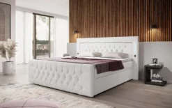 Boxspringbett Diva mit USB, LED und Stauraum (2 Schubladen)