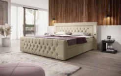 Boxspringbett Diva mit USB, LED und Stauraum (2 Schubladen)