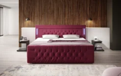 Boxspringbett Diva mit USB, LED und Stauraum (2 Schubladen)