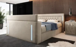 Boxspringbett Divaneo mit TV Lift und Stauraum (2 Schubladen)