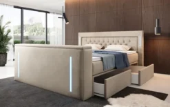 Boxspringbett Divaneo mit TV Lift und Stauraum (2 Schubladen)