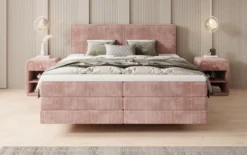 Boxspringbett Elara mit Schwebeoptik in Cord