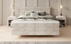 Boxspringbett Elara mit Schwebeoptik in Cord